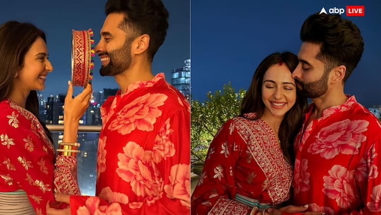 Rakulpreet Karwachauth: ਰਕੁਲਪ੍ਰੀਤ ਨੇ ਕਮਰ ਦੁਆਲੇ ਬੈਲਟ ਬੰਨ੍ਹ ਕੇ ਮਨਾਇਆ ਆਪਣਾ ਪਹਿਲਾ ਕਰਵਾਚੌਥ, ਜੈਕੀ ਨੇ ਵੀ ਵਰਤ ਰੱਖਿਆ